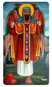 Traditional icon of Saint Tekle Haymanot